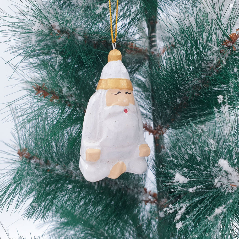 Christmas Ornament Meditating Santa