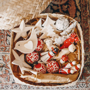 
                  
                    Load image into Gallery viewer, Wooden Christmas Ornaments Set - Loving Bear
                  
                