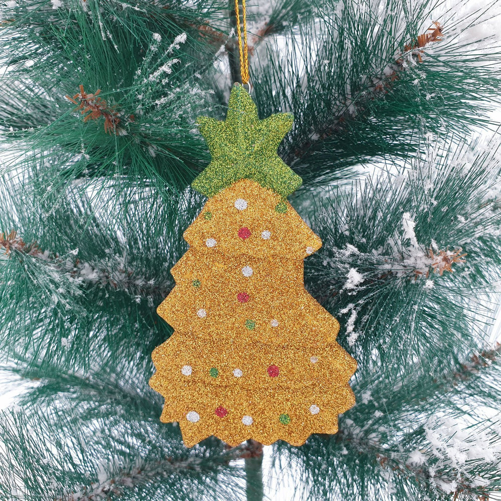 Wooden Christmas Ornament Sparkling Tree