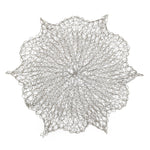 Handmade Coaster crochet wire silver flower