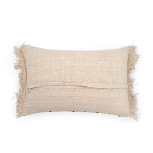 
                  
                    Load image into Gallery viewer, Cotton Cushion Cover Beige White &amp;amp; Fringes 50x30
                  
                