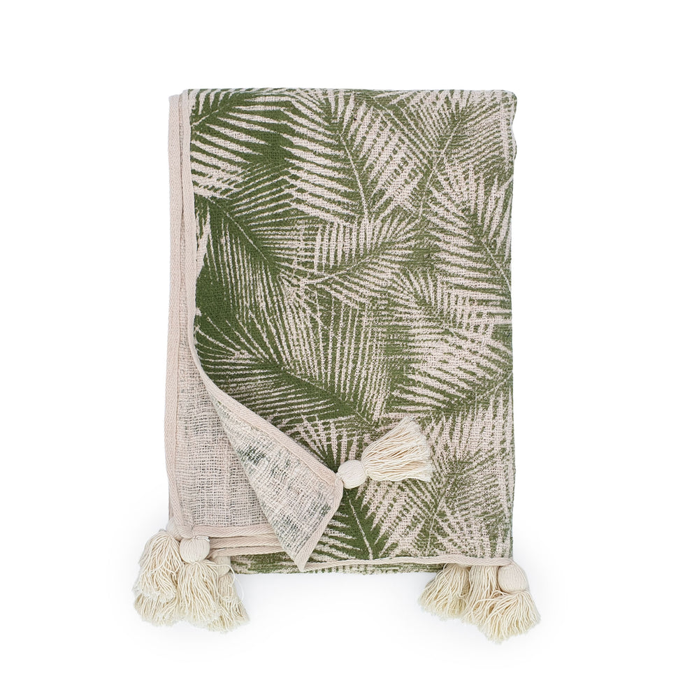 Cotton Throw Tropical Pattern