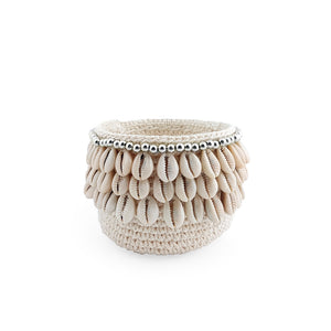 
                  
                    Load image into Gallery viewer, Crochet Basket Cowrie Shells 3 lines
                  
                