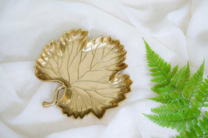 
                  
                    Load image into Gallery viewer, Brass Trinket Tray Maple Leaf
                  
                