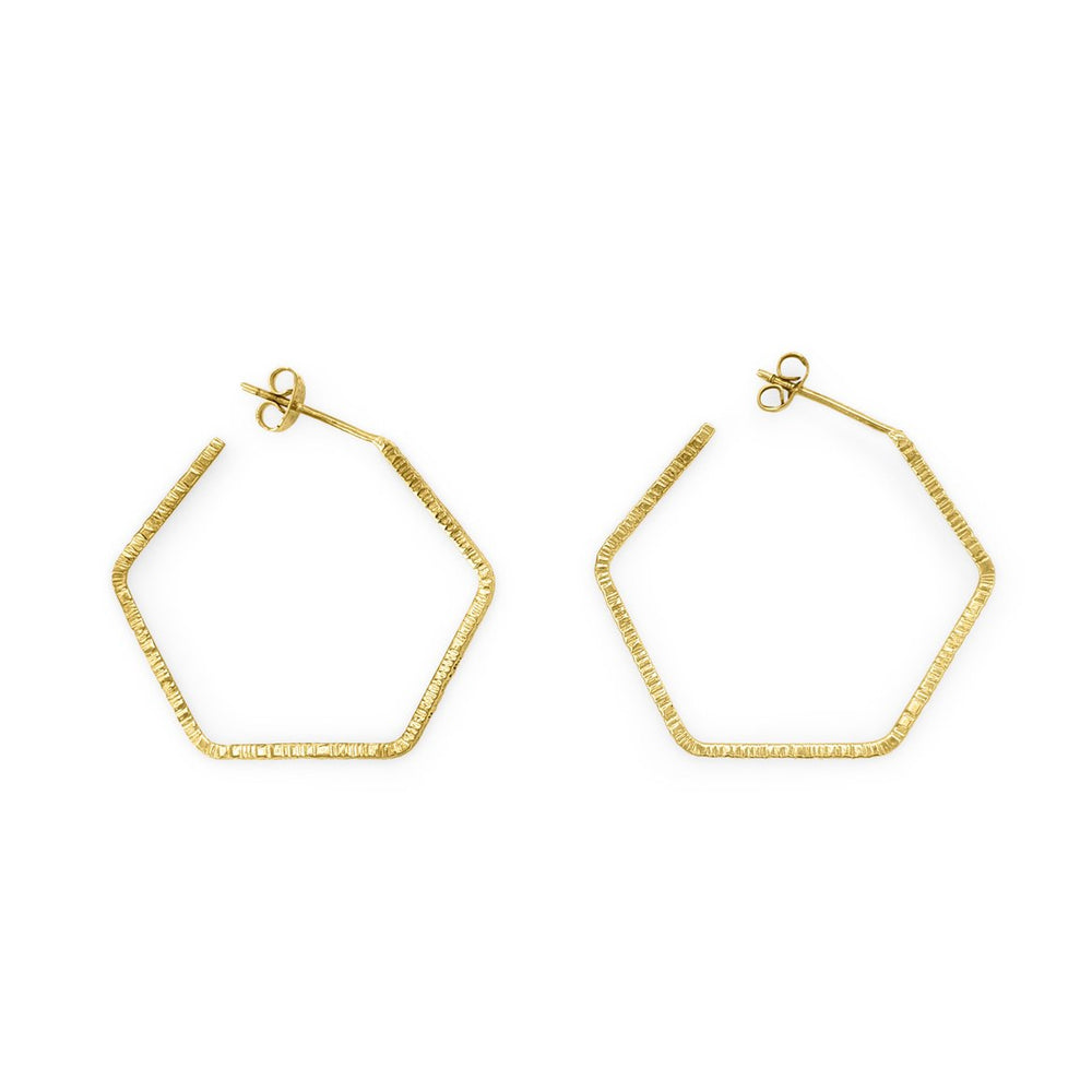 Earring Hoop Hexagone