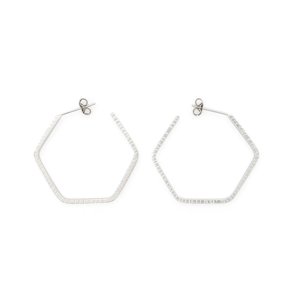 
                  
                    Load image into Gallery viewer, Earring Hoop Hexagone
                  
                