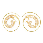 Earring hoop traditional balinese hand carved dots