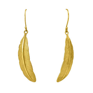 
                  
                    Load image into Gallery viewer, Handmade Brass boho earring light feather view 1
                  
                