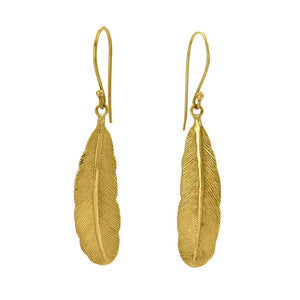 
                  
                    Load image into Gallery viewer, Handmade Brass boho earring light feather
                  
                