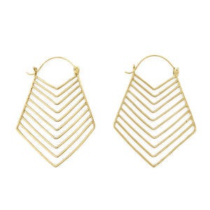 
                  
                    Load image into Gallery viewer, Brass earring tribal lines XL
                  
                