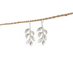 Earring 6 Leaf Hook silver plated