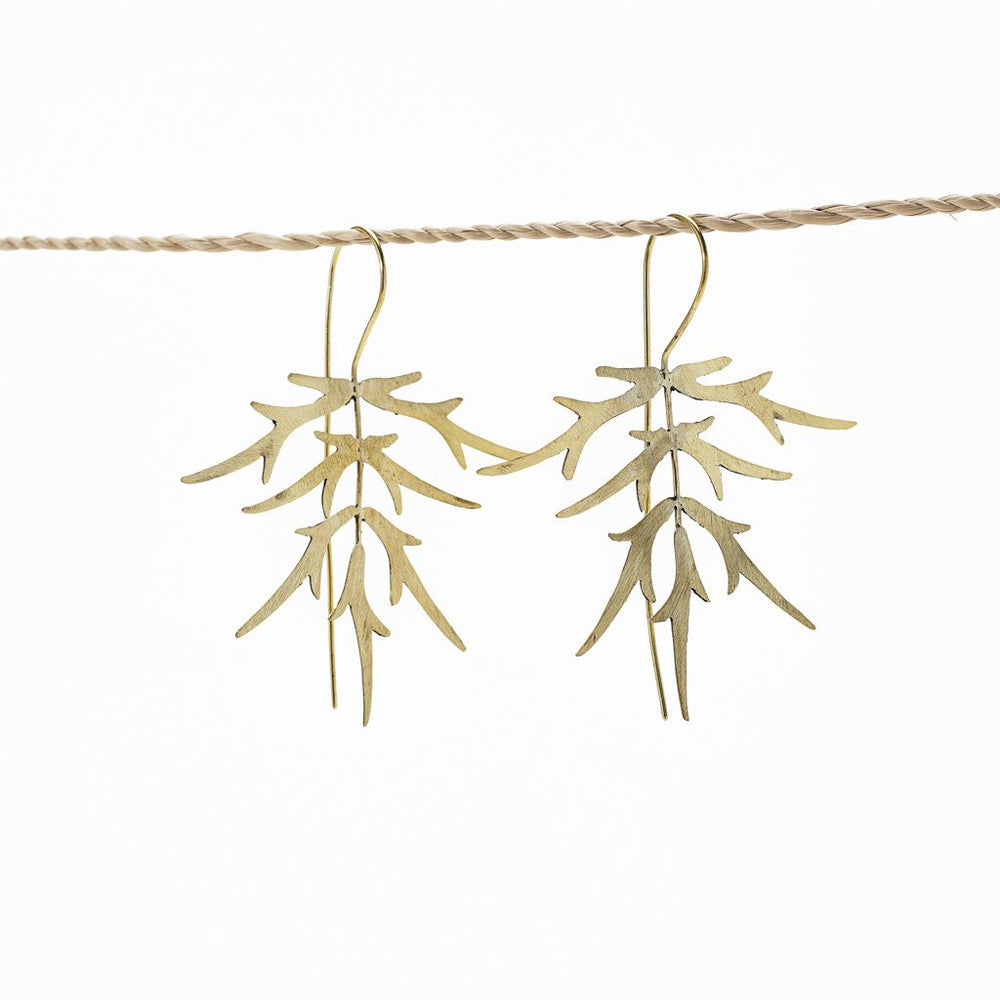 Earring Bamboo Leaf gold