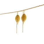 Earring Kipas Leaf Brass Gold Front
