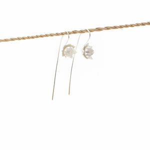 
                  
                    Load image into Gallery viewer, Earring Lotus Flower Hook Brass Silver Plated
                  
                