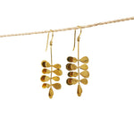 Earring Moringa Leaf Brass Gold