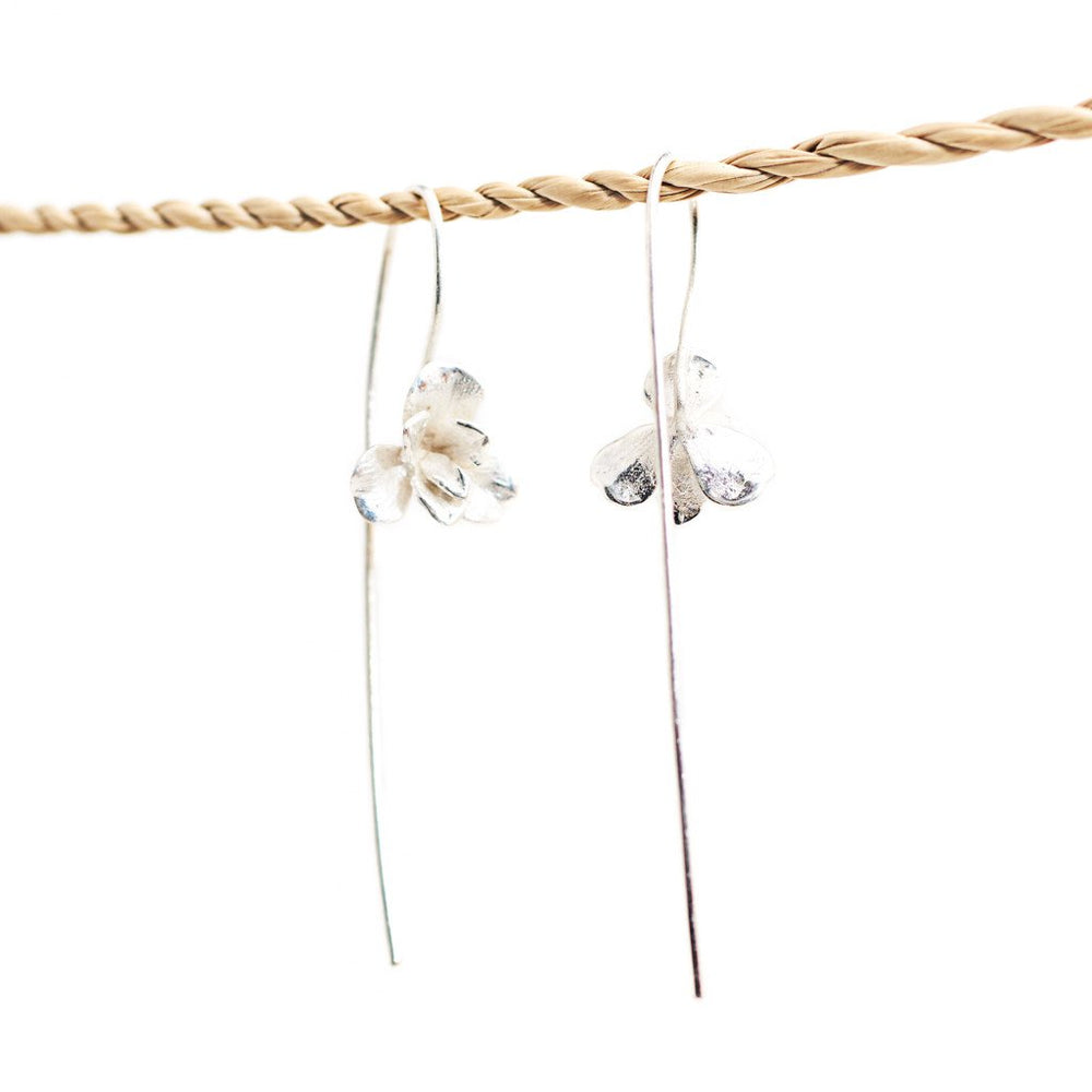 
                  
                    Load image into Gallery viewer, Earring Orchid Hook Silver Long
                  
                
