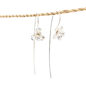 
                  
                    Load image into Gallery viewer, Earring Orchid Hook Silver Long
                  
                