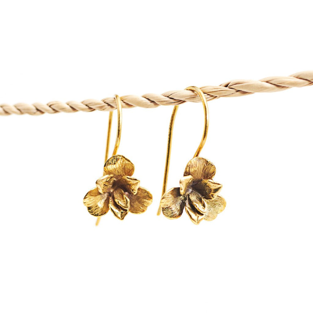 Earring Orchid Hook Short Gold