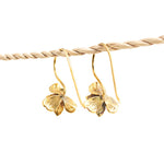 Earring Orchid Hook Short Gold Back