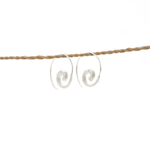 
                  
                    Load image into Gallery viewer, Earring Spiral Brass Silver Plated
                  
                