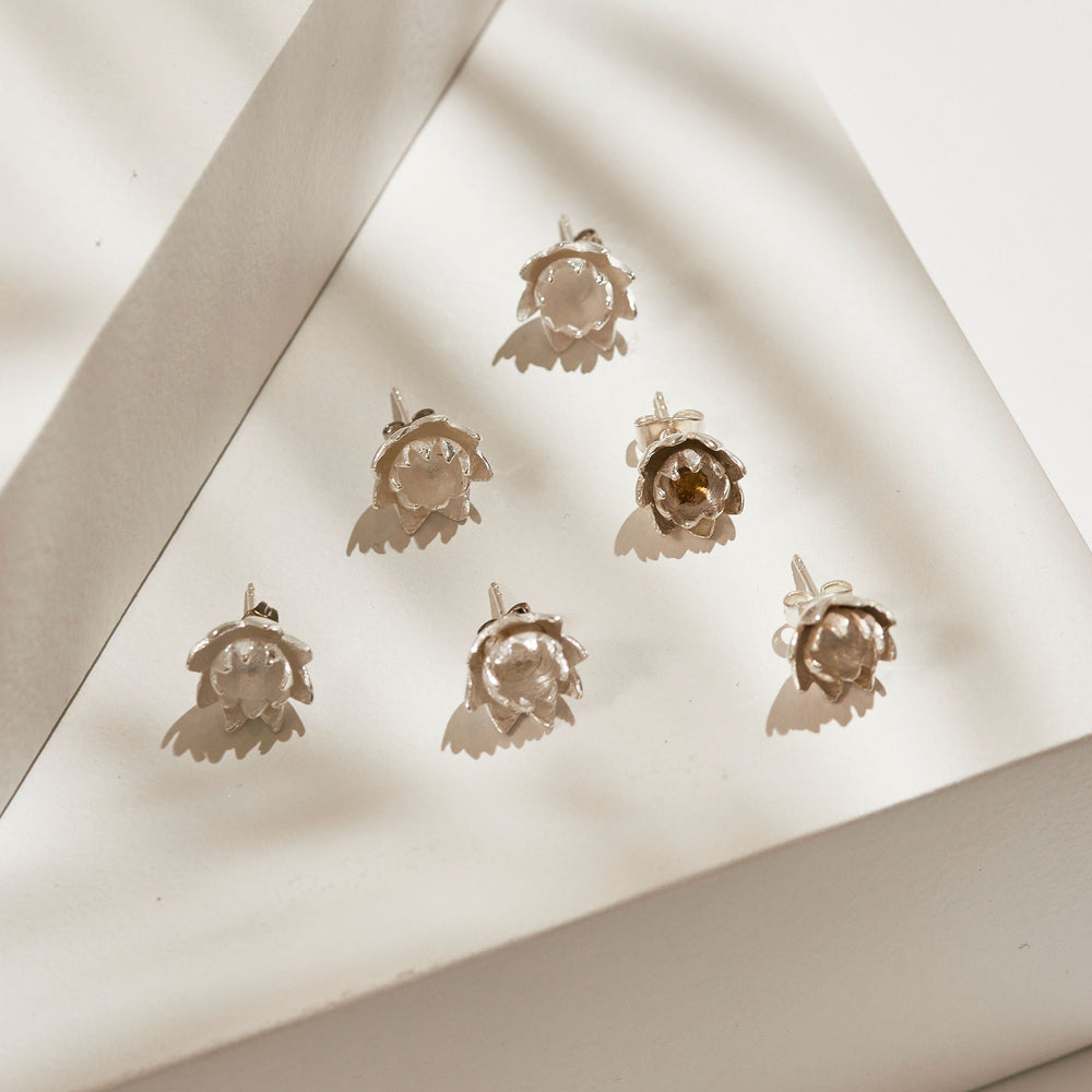 
                  
                    Load image into Gallery viewer, Earrings Magic of the Lotus Flower Studs
                  
                