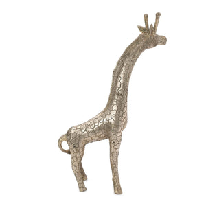 
                  
                    Load image into Gallery viewer, Brass statue giraffe silver side view
                  
                