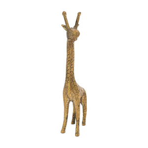 
                  
                    Load image into Gallery viewer, Brass statue giraffe gold front view
                  
                