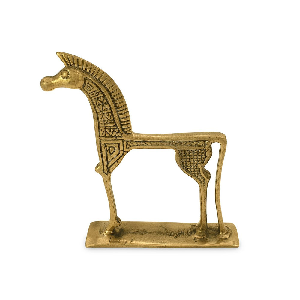 
                  
                    Load image into Gallery viewer, Statue Mini Brass Horse side view
                  
                