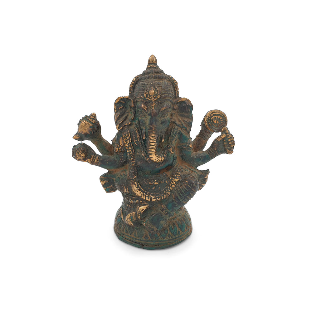 Brass Statue Antique Lord Ganesh the Protector