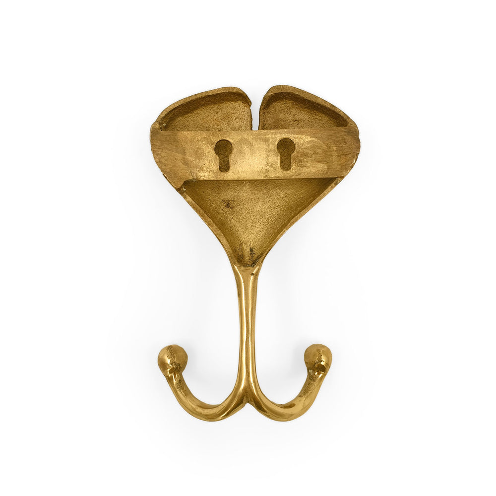 Brass Hook Art Nouveau Ginkgo Leaf – Fern