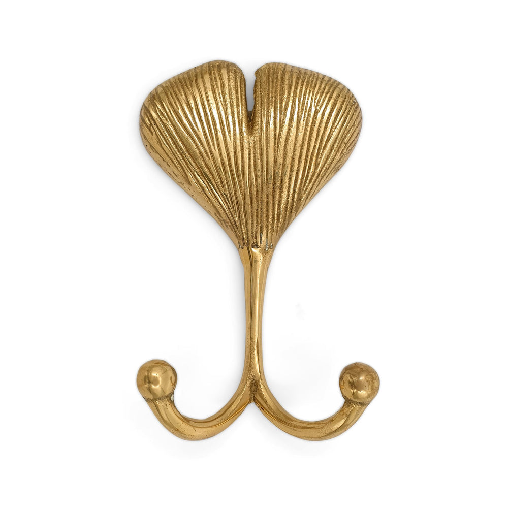 
                  
                    Load image into Gallery viewer, Brass Hook Art Nouveau Ginkgo Leaf
                  
                