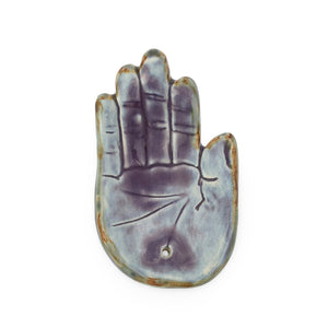 
                  
                    Load image into Gallery viewer, Incense holder ceramic Hand Purple M
                  
                
