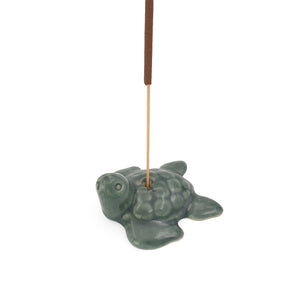 
                  
                    Load image into Gallery viewer, Incense holder ceramic turtle with incense
                  
                