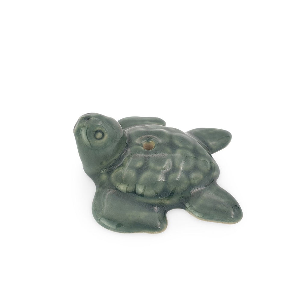 
                  
                    Load image into Gallery viewer, Incense holder ceramic turtle green
                  
                