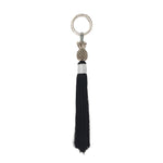 Keychain brass silver pineapple black tassel S