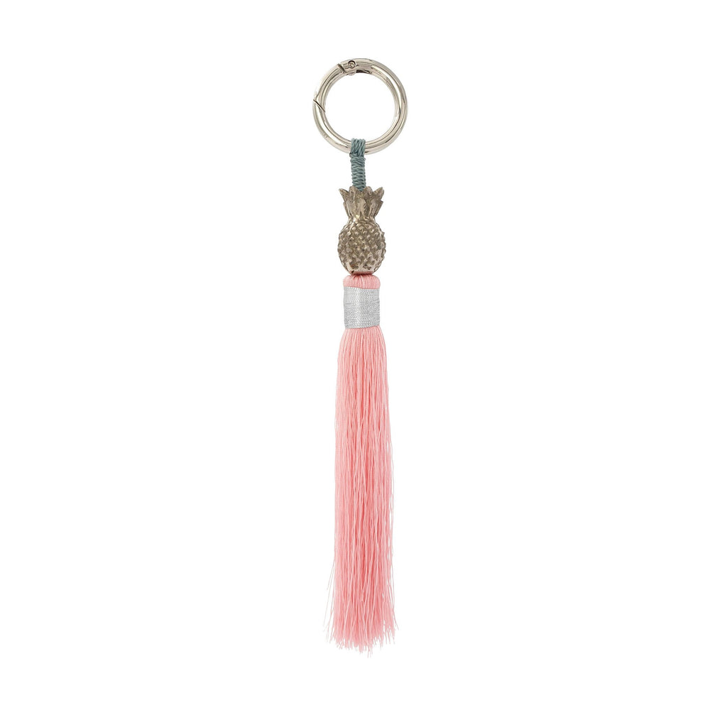 
                  
                    Load image into Gallery viewer, Keychain brass silver pineapple light pink tassel S
                  
                