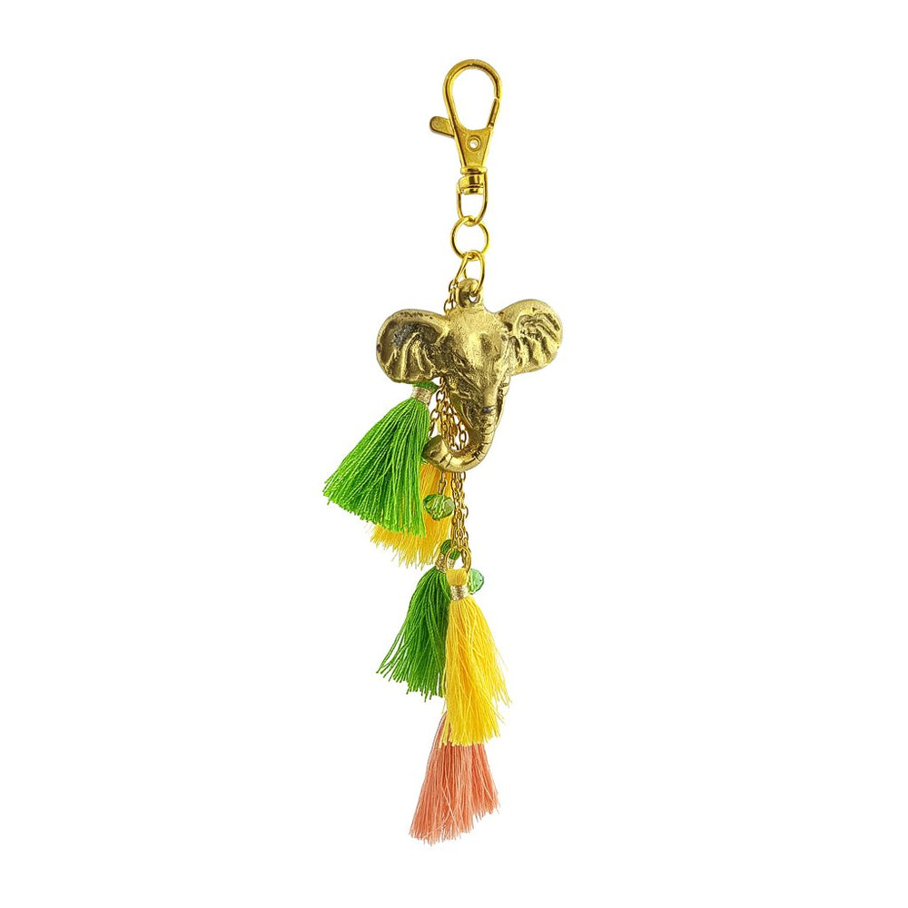 Keychain Tribal Tassel Elephant Head