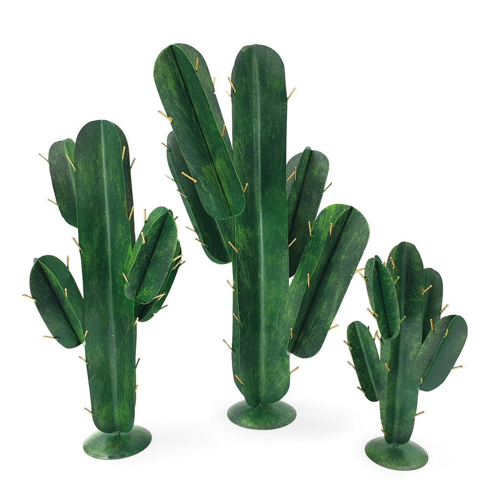 
                  
                    Load image into Gallery viewer, Handmade metal cactus set green
                  
                
