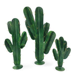 Handmade metal cactus set green