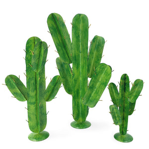 
                  
                    Load image into Gallery viewer, Handmade metal cactus set lime green
                  
                