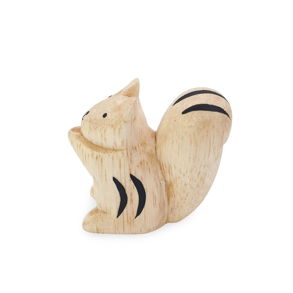 
                  
                    Load image into Gallery viewer, Mini handmade wooden toy animal squirrel side view
                  
                
