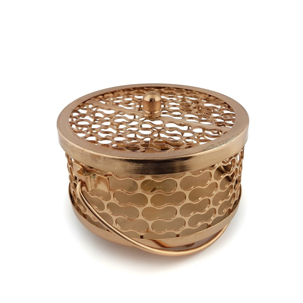 Mosquito Coil Pot Brass Rose Gold front