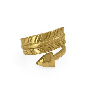 
                  
                    Load image into Gallery viewer, Handmade brass napkin ring arrow front view 1
                  
                