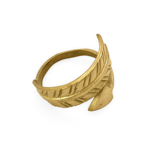 
                  
                    Load image into Gallery viewer, Handmade brass napkin ring arrow side view 2
                  
                