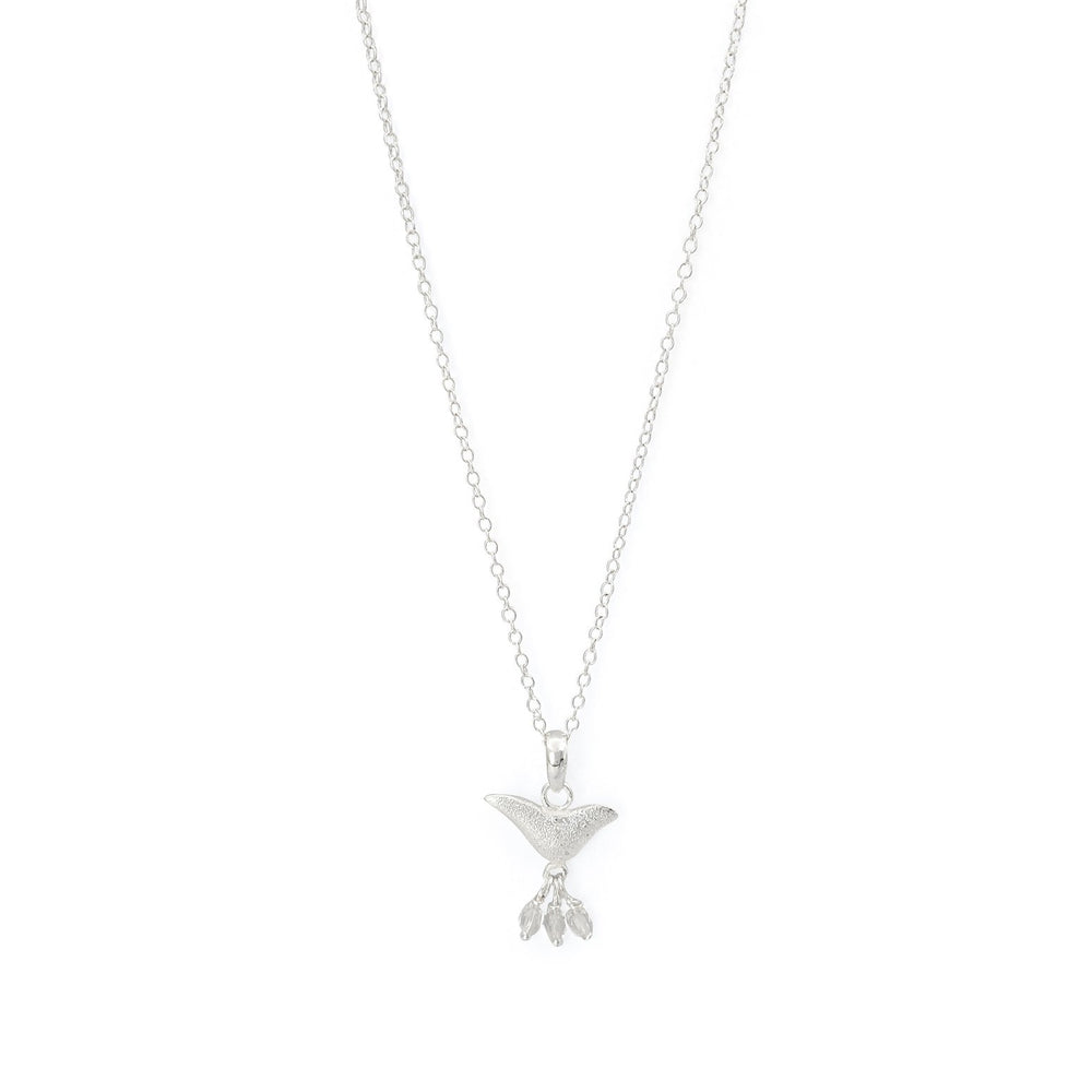
                  
                    Load image into Gallery viewer, Brass bird charm necklace white jade silver plated
                  
                