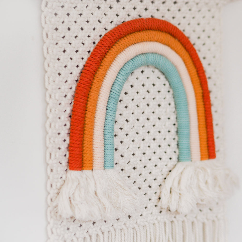 
                  
                    Load image into Gallery viewer, Nursery Rainbow Makrame Wall Hanging
                  
                