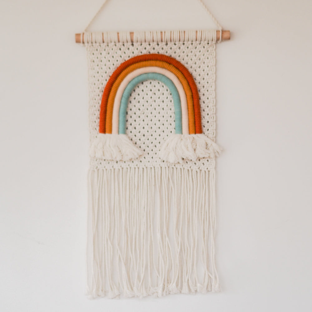 
                  
                    Load image into Gallery viewer, Nursery Rainbow Makrame Wall Hanging
                  
                