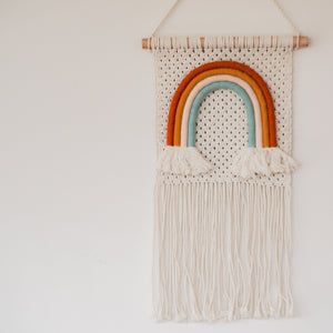 
                  
                    Load image into Gallery viewer, Nursery Rainbow Makrame Wall Hanging
                  
                