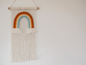 
                  
                    Load image into Gallery viewer, Nursery Rainbow Makrame Wall Hanging
                  
                
