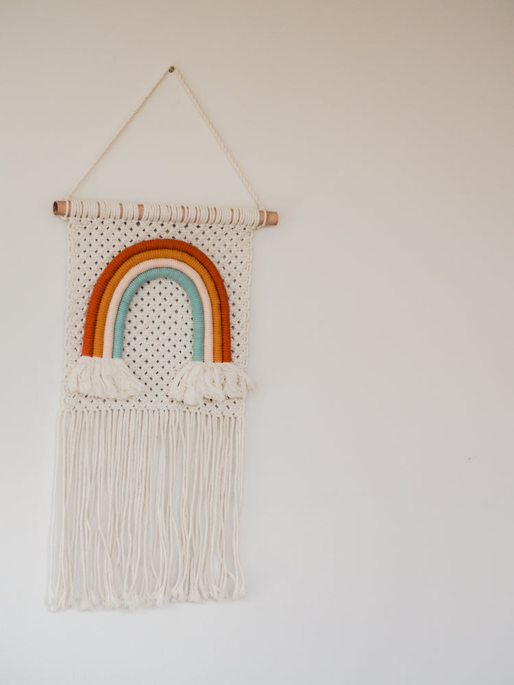 
                  
                    Load image into Gallery viewer, Nursery Rainbow Makrame Wall Hanging
                  
                